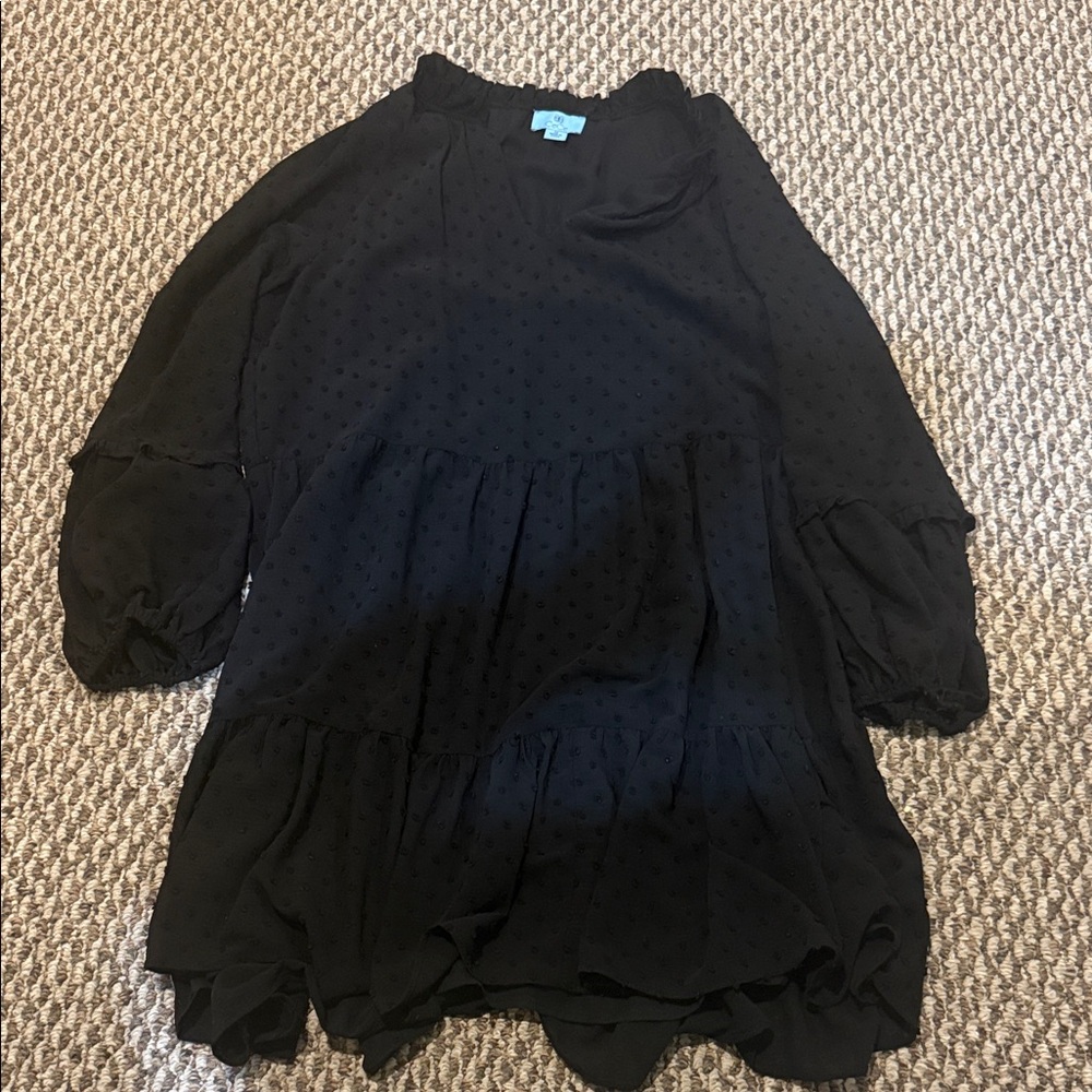 CeCe Black Textured Women's Blouse